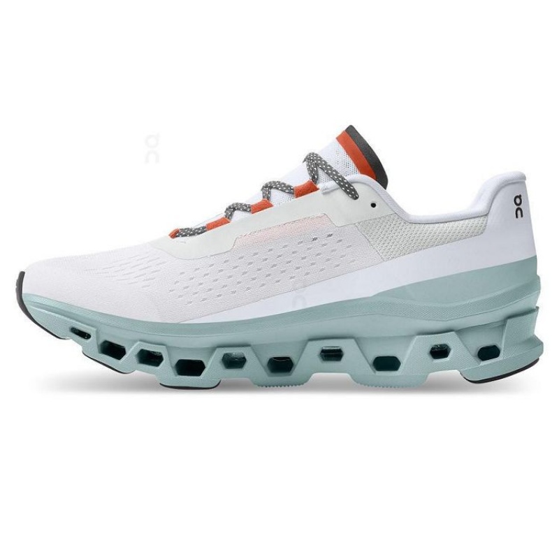 White / Blue On Cloud Cloudmonster Men's Running Shoes | On_IN8770