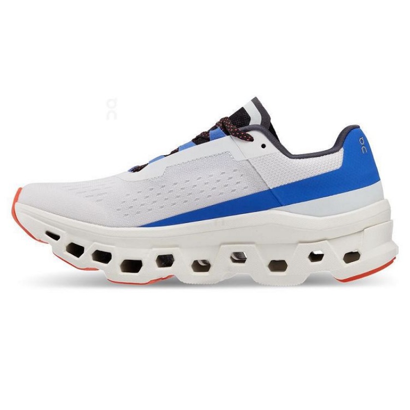 White / Blue On Cloud Cloudmonster Women's Running Shoes | On_IN8094