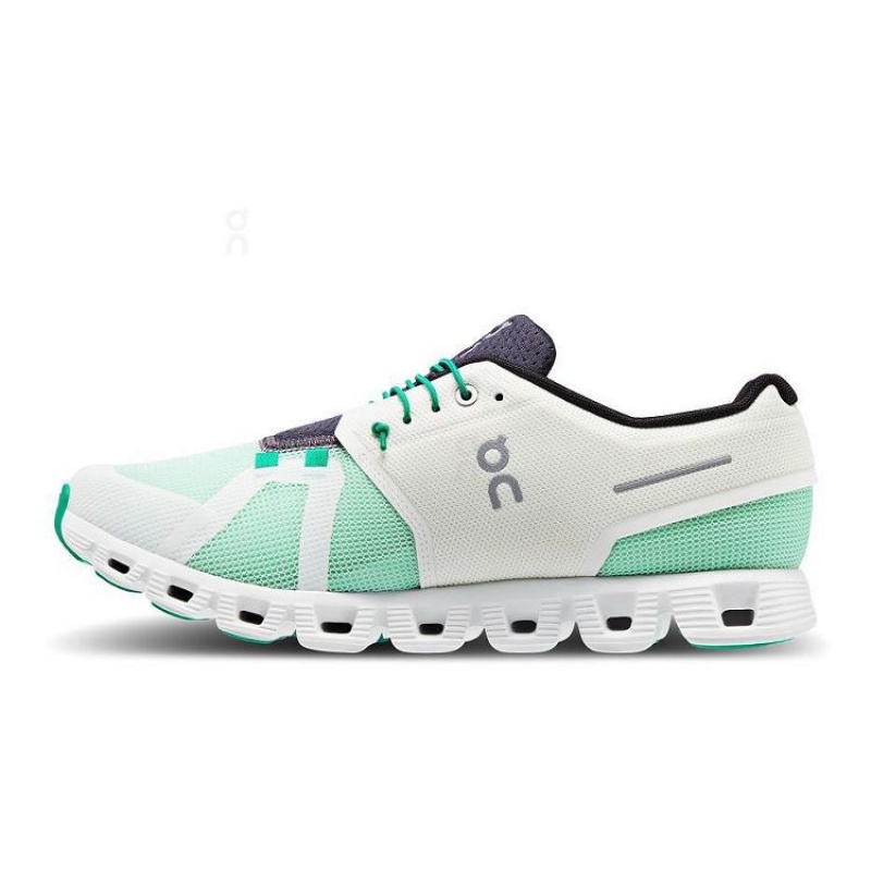 White / Green On Cloud Cloud 5 Push Men's Sneakers | On_IN8046