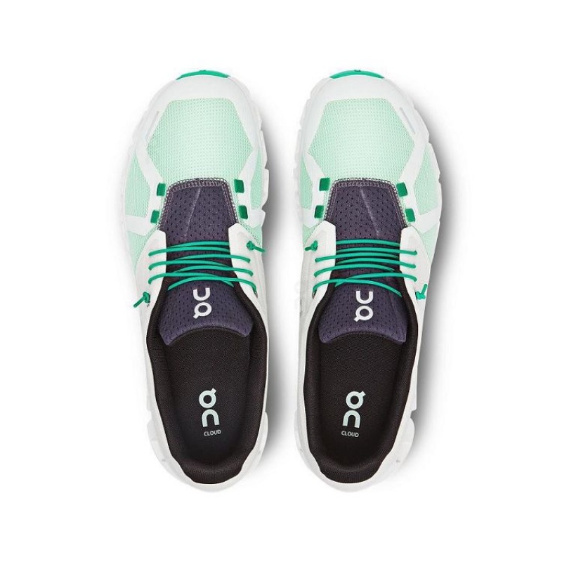 White / Green On Cloud Cloud 5 Push Men's Sneakers | On_IN8046
