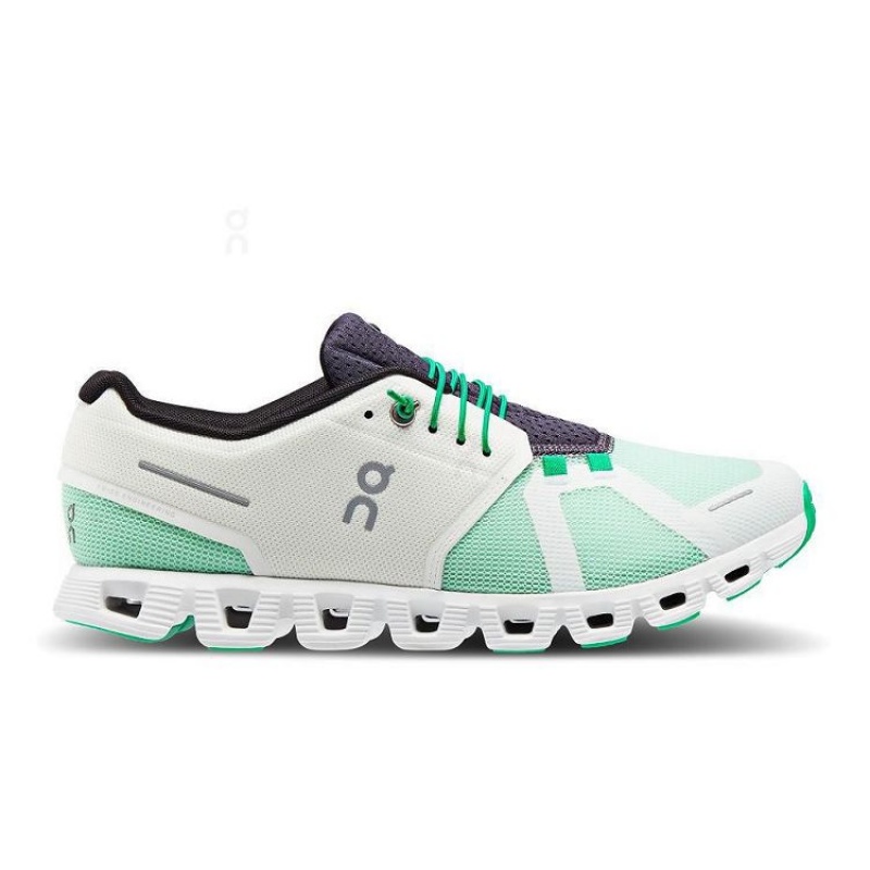 White / Green On Cloud Cloud 5 Push Men\'s Sneakers | On_IN8046