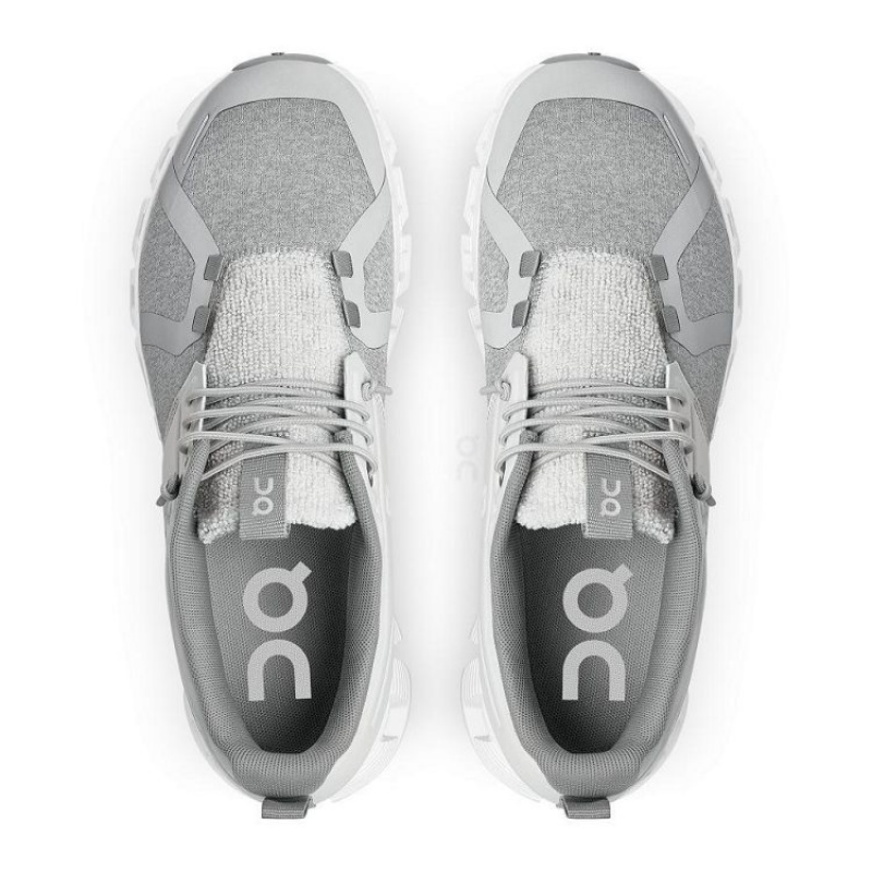 White / Grey On Cloud Cloud 5 Terry Women's Sneakers | On_IN9018