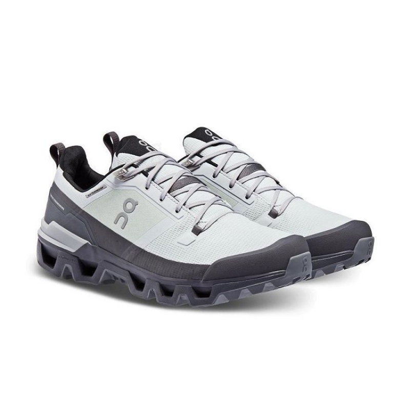 White / Grey On Cloud Cloudwander Waterproof Men's Hiking Shoes | On_IN8089
