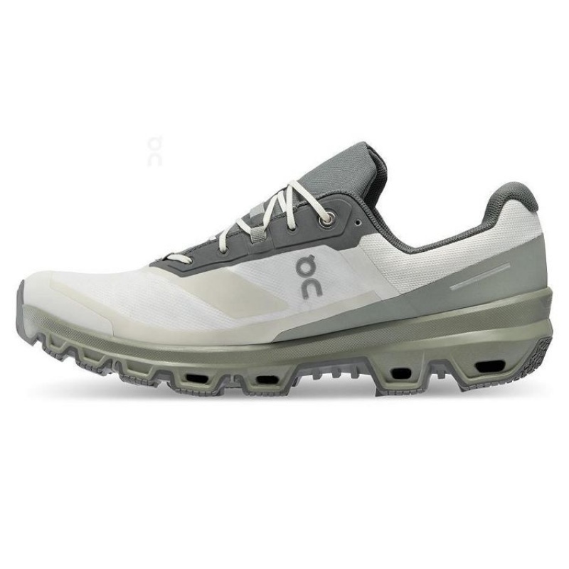 White / Olive On Cloud Cloudventure Waterproof Men's Hiking Shoes | On_IN8021