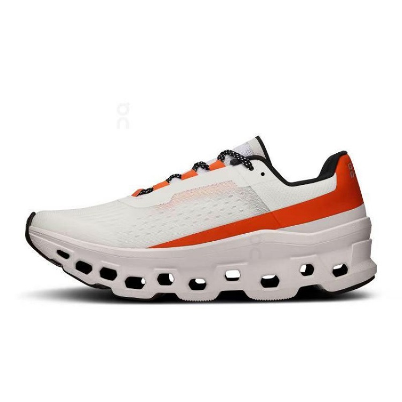 White / Orange On Cloud Cloudmonster Women's Running Shoes | On_IN9022
