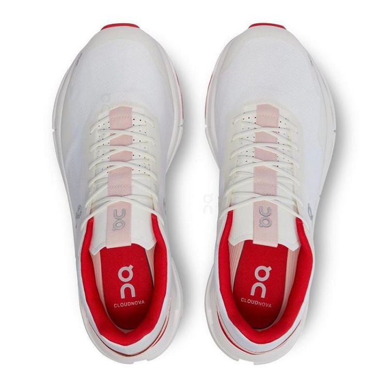 White / Red On Cloud Cloudnova Form Men's Sneakers | On_IN8034