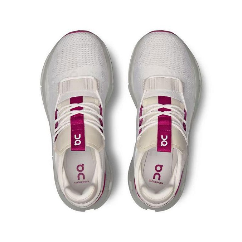 White / Red On Cloud Cloudnova Women's Sneakers | On_IN8369
