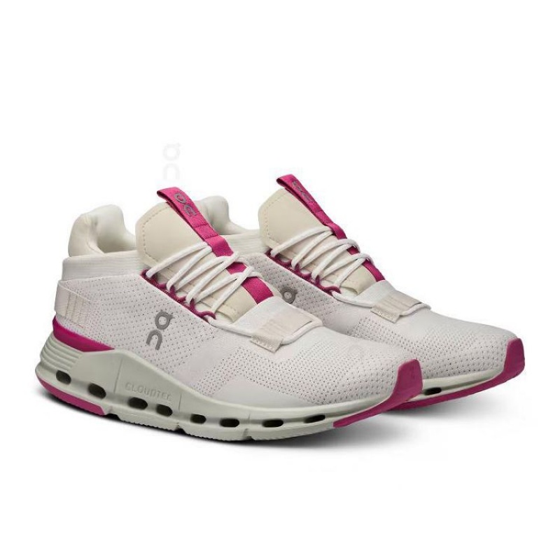 White / Red On Cloud Cloudnova Women's Sneakers | On_IN8369