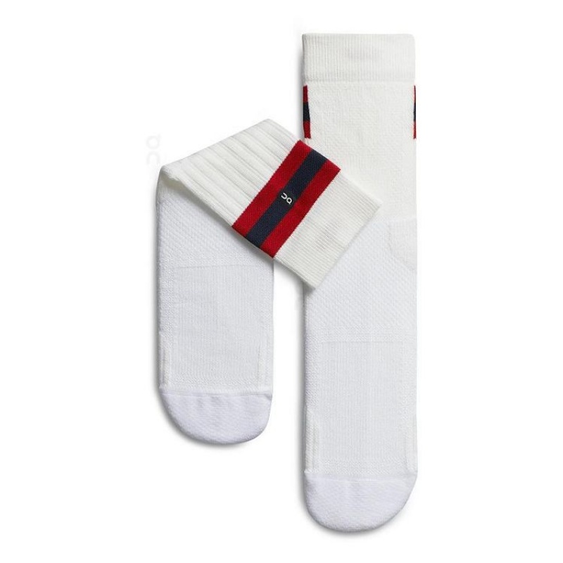White / Red On Cloud Tennis Women\'s Socks | On_IN8879