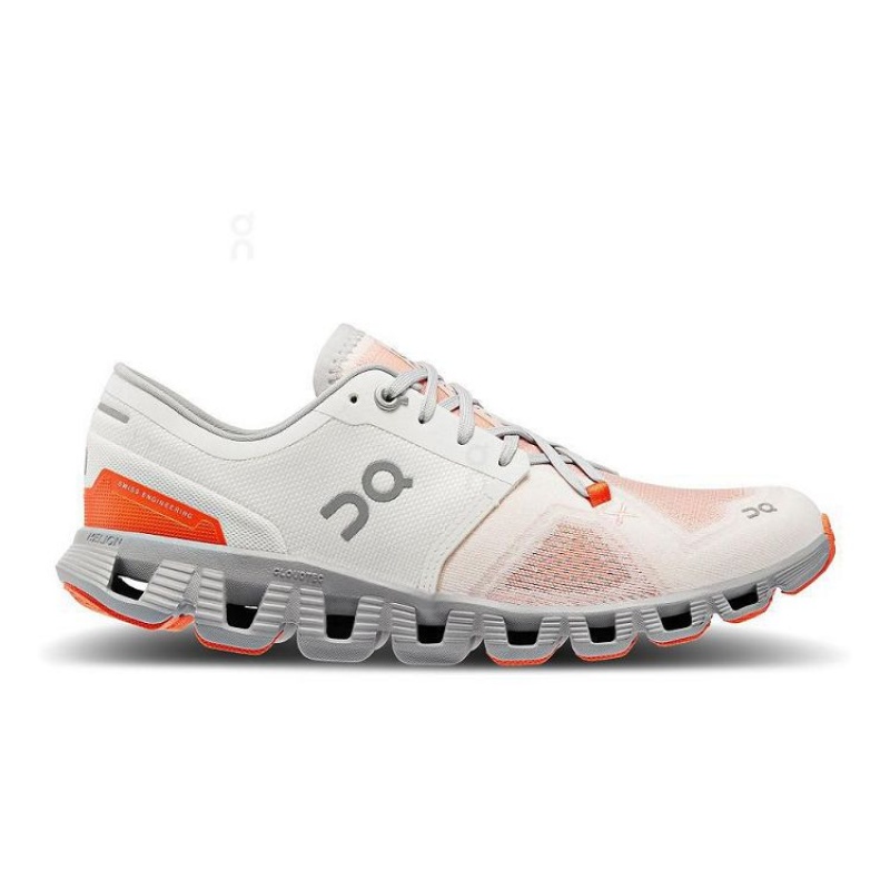 White / Rose On Cloud Cloud X 3 Women\'s Running Shoes | On_IN8577