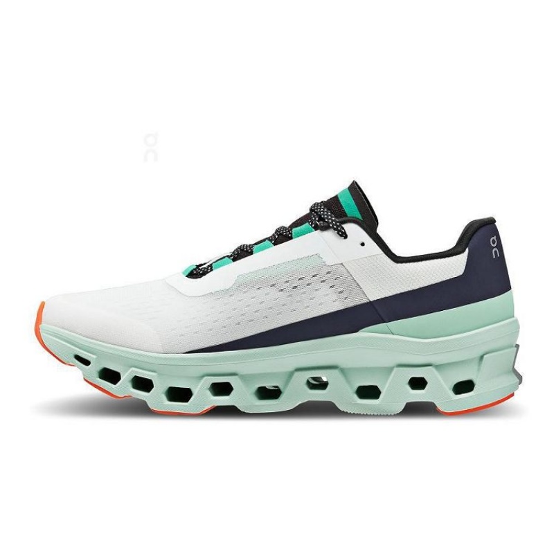 White / Turquoise On Cloud Cloudmonster Men's Running Shoes | On_IN8832