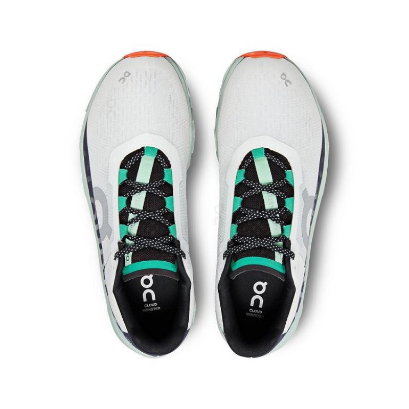 White / Turquoise On Cloud Cloudmonster Men's Running Shoes | On_IN8832