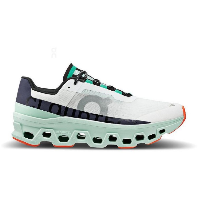 White / Turquoise On Cloud Cloudmonster Men\'s Running Shoes | On_IN8832